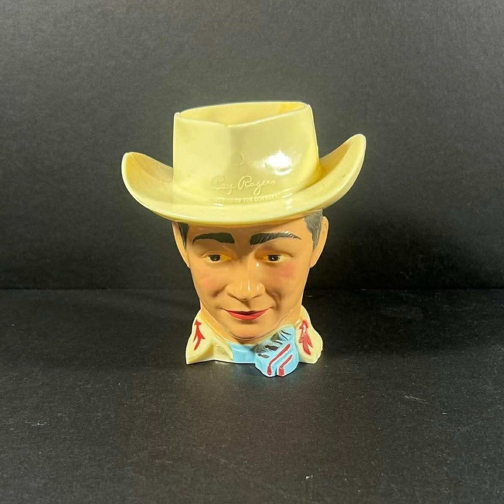 Roy Rogers Character Mug Cream Plastic King of the Cowboys Vintage